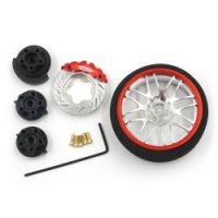 YEAH-0626RD ALUMINUM TRANSMITTER STEERING WHEEL SET RED TYPE B FOR FUTABA KO SANWA FLYSKY NB4